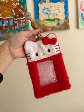 2 Kitty Red /Rilakkuma White Plush ID Card Holder
